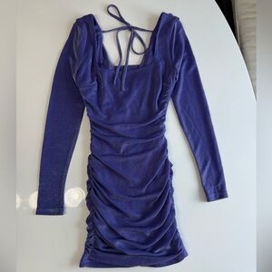 Privy Shimmer Ruched Mini Dress